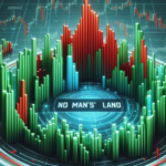 Eagle's eye view of red and green bar charts forming a circle around a barren area in the center labeled "No Man's Land"
