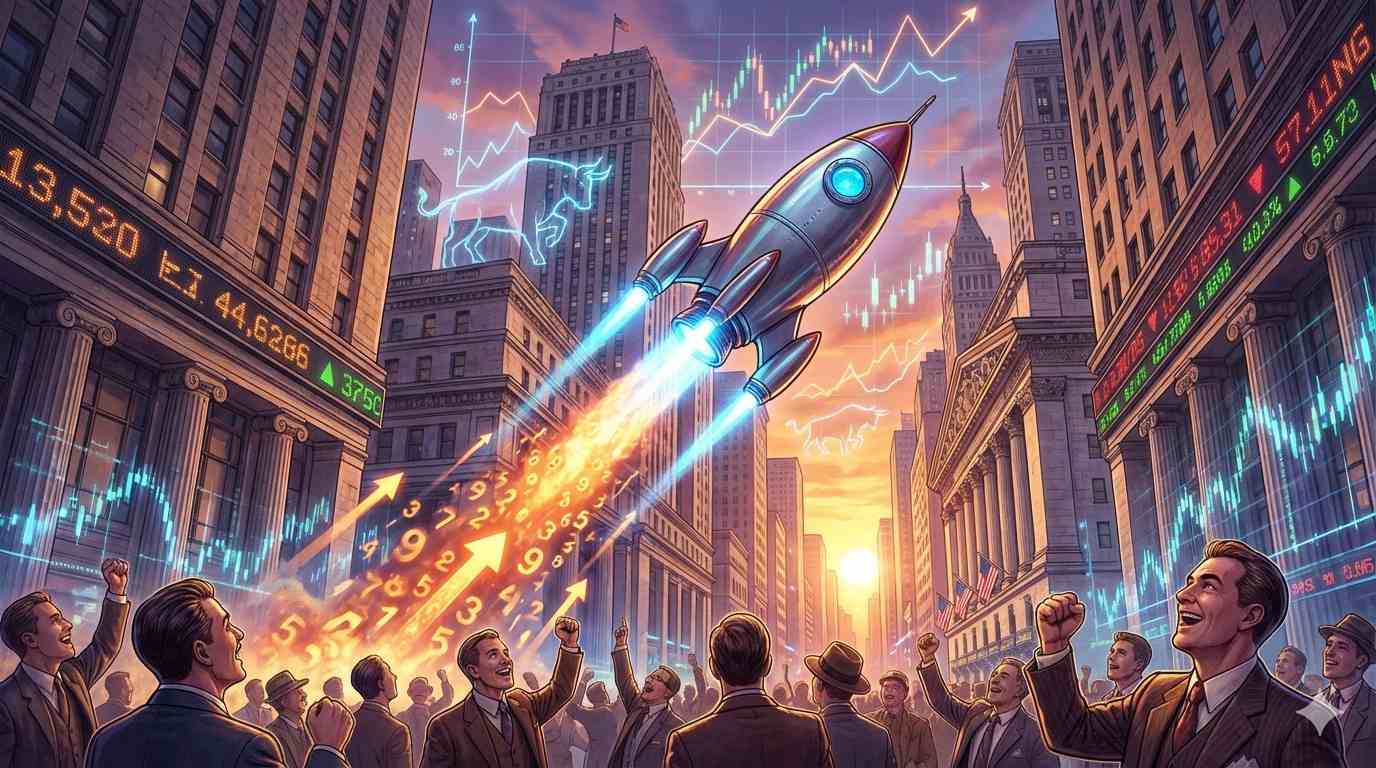 Rocket shooting through stock market